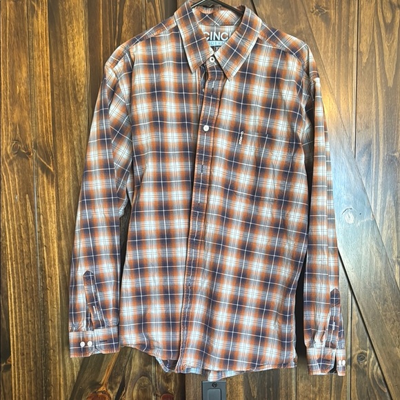 Cinch Men's Brown Plaid Shirt - Picture 1 of 1